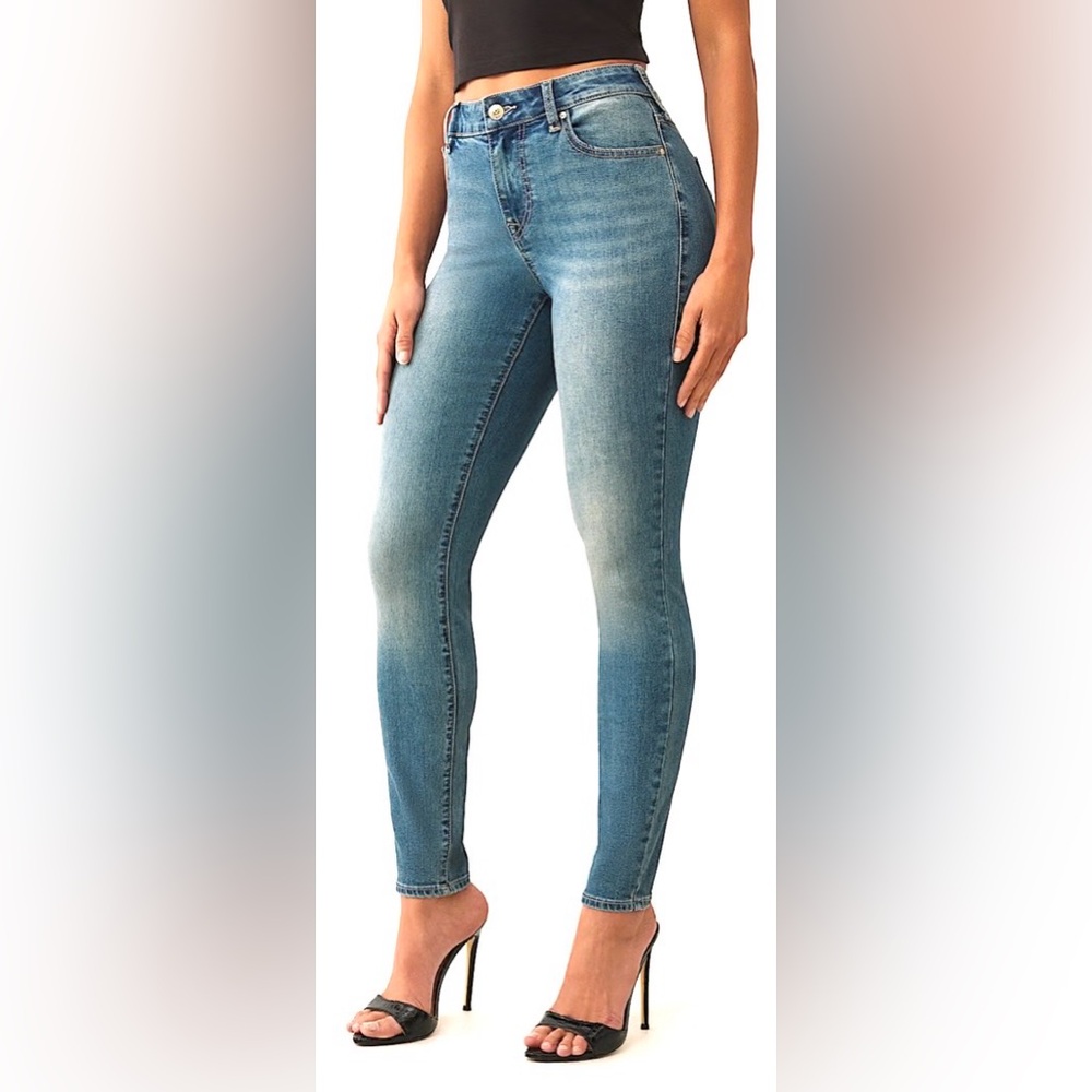 NWT True Religion Jennie Crystal Mid Rise Curvy Skinny Bronze Jeans RARE RETIRED